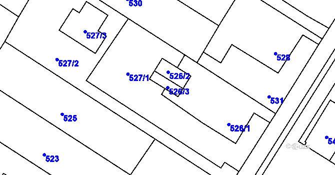 Parcela st. 526/3 v KÚ Petrovice u Karviné, Katastrální mapa