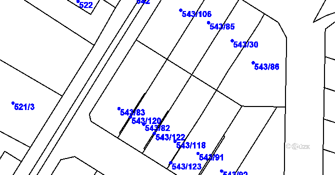 Parcela st. 543/33 v KÚ Petrovice u Karviné, Katastrální mapa