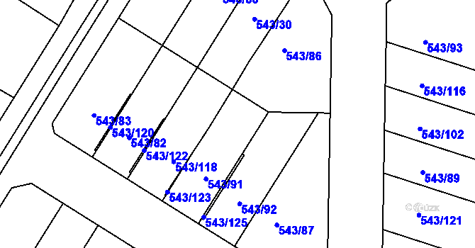 Parcela st. 543/35 v KÚ Petrovice u Karviné, Katastrální mapa
