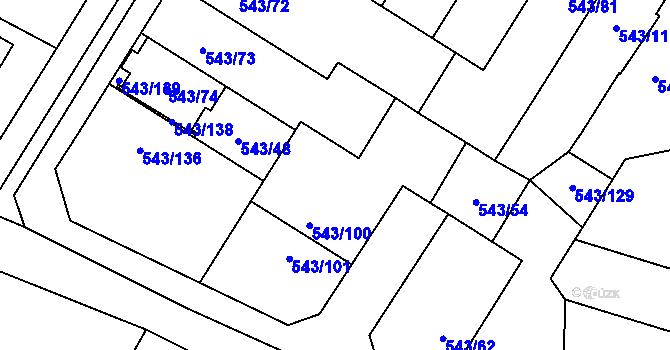 Parcela st. 543/52 v KÚ Petrovice u Karviné, Katastrální mapa