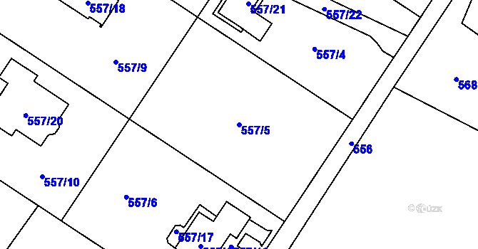 Parcela st. 557/5 v KÚ Petrovice u Karviné, Katastrální mapa