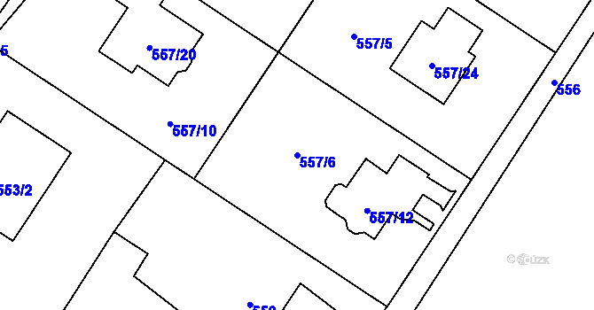 Parcela st. 557/6 v KÚ Petrovice u Karviné, Katastrální mapa
