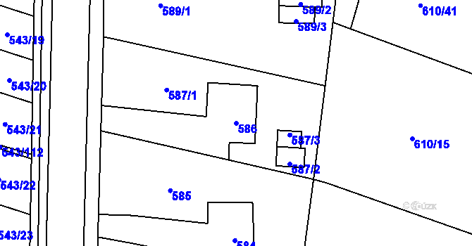 Parcela st. 586 v KÚ Petrovice u Karviné, Katastrální mapa