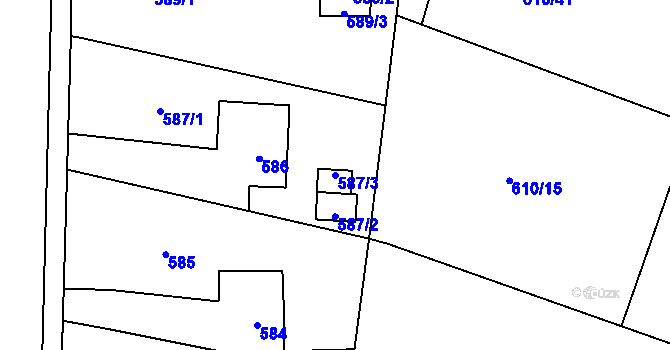 Parcela st. 587/3 v KÚ Petrovice u Karviné, Katastrální mapa