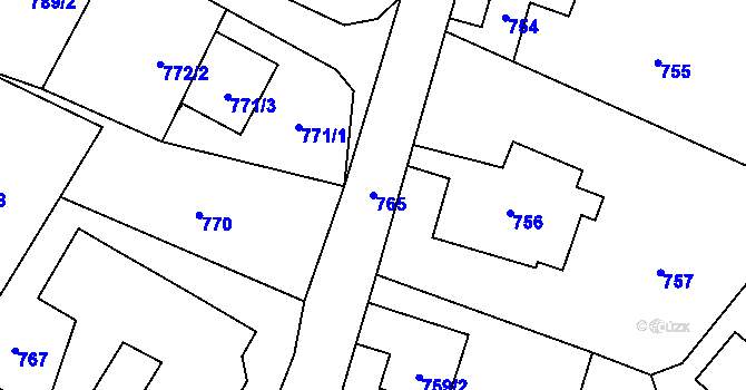 Parcela st. 765 v KÚ Petrovice u Karviné, Katastrální mapa
