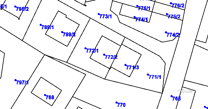 Parcela st. 772/2 v KÚ Petrovice u Karviné, Katastrální mapa