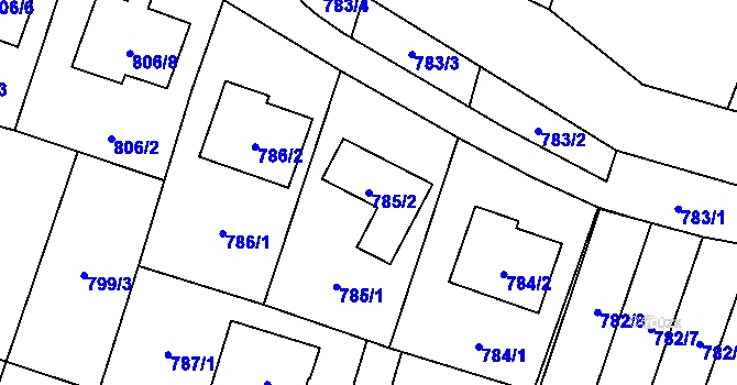 Parcela st. 785/2 v KÚ Petrovice u Karviné, Katastrální mapa
