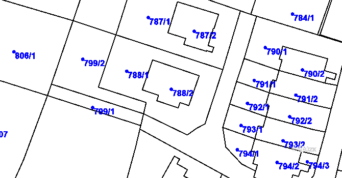 Parcela st. 788/2 v KÚ Petrovice u Karviné, Katastrální mapa