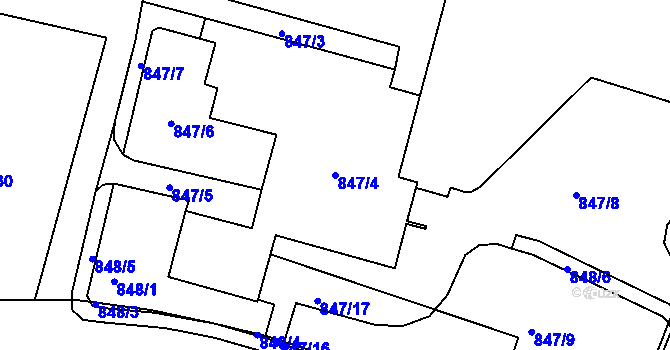 Parcela st. 847/4 v KÚ Petrovice u Karviné, Katastrální mapa