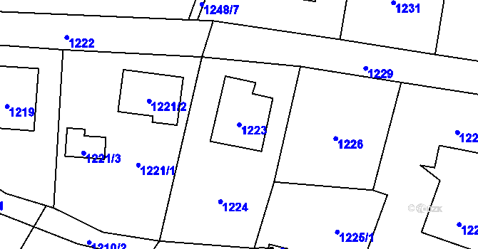 Parcela st. 1223 v KÚ Petrovice u Karviné, Katastrální mapa