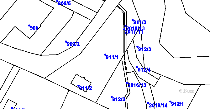 Parcela st. 911/1 v KÚ Petrovice u Karviné, Katastrální mapa