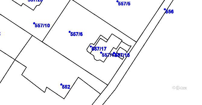 Parcela st. 557/12 v KÚ Petrovice u Karviné, Katastrální mapa
