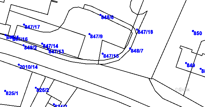 Parcela st. 847/15 v KÚ Petrovice u Karviné, Katastrální mapa