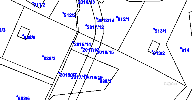 Parcela st. 2018/15 v KÚ Petrovice u Karviné, Katastrální mapa