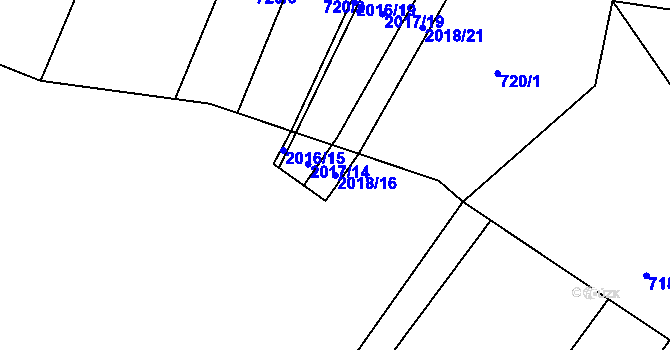 Parcela st. 2018/16 v KÚ Petrovice u Karviné, Katastrální mapa