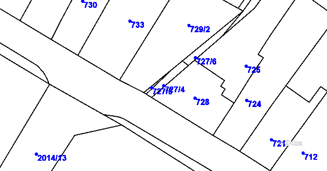 Parcela st. 727/4 v KÚ Petrovice u Karviné, Katastrální mapa
