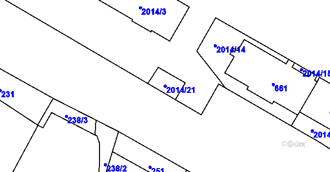 Parcela st. 2014/21 v KÚ Petrovice u Karviné, Katastrální mapa