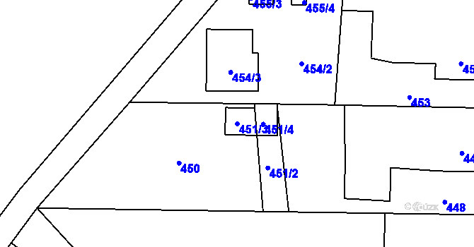 Parcela st. 451/3 v KÚ Petrovice u Karviné, Katastrální mapa