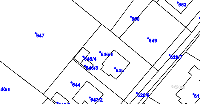 Parcela st. 646/1 v KÚ Petrovice u Karviné, Katastrální mapa