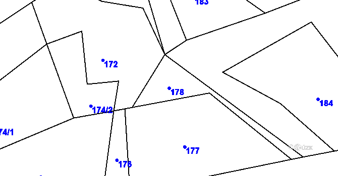Parcela st. 178 v KÚ Závada nad Olší, Katastrální mapa