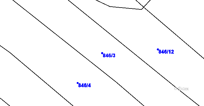 Parcela st. 846/3 v KÚ Závada nad Olší, Katastrální mapa