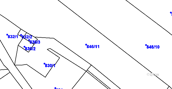 Parcela st. 846/11 v KÚ Závada nad Olší, Katastrální mapa