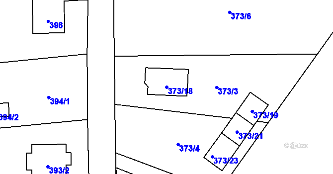 Parcela st. 373/18 v KÚ Závada nad Olší, Katastrální mapa