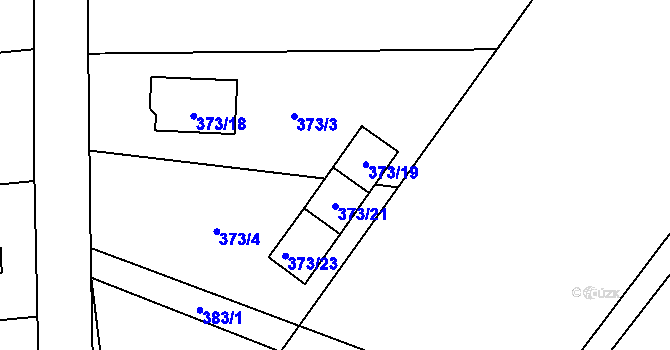 Parcela st. 373/20 v KÚ Závada nad Olší, Katastrální mapa