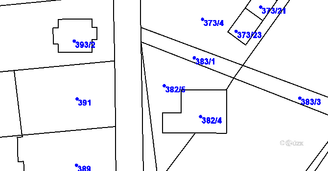 Parcela st. 382/5 v KÚ Závada nad Olší, Katastrální mapa