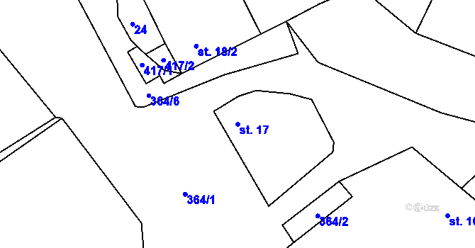 Parcela st. 17 v KÚ Petrůvka u Městečka Trnávky, Katastrální mapa