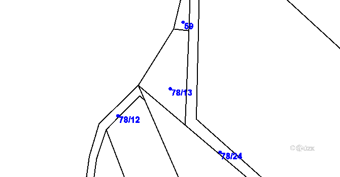 Parcela st. 78/13 v KÚ Petrůvka u Městečka Trnávky, Katastrální mapa