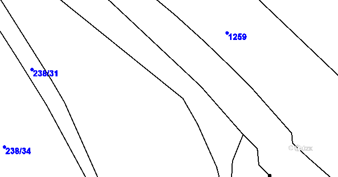 Parcela st. 238/41 v KÚ Petrůvka u Městečka Trnávky, Katastrální mapa