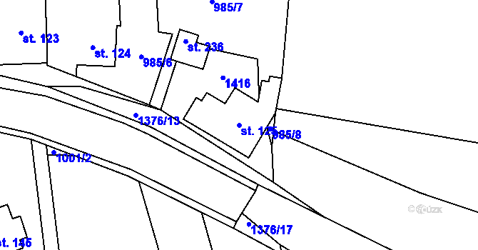 Parcela st. 125 v KÚ Petrůvka u Slavičína, Katastrální mapa