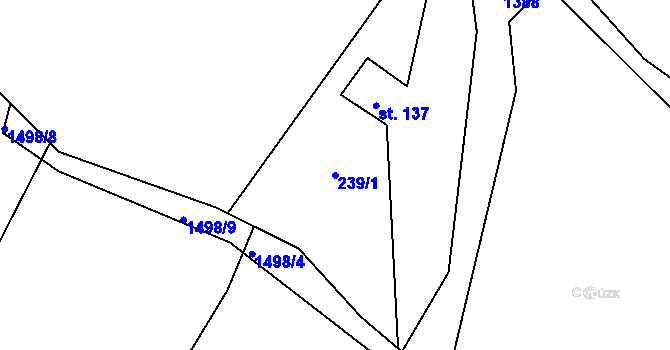 Parcela st. 239/1 v KÚ Petrůvka u Slavičína, Katastrální mapa