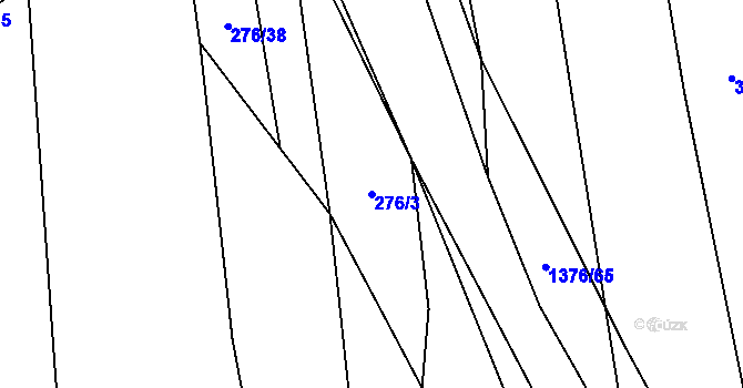 Parcela st. 276/3 v KÚ Petrůvka u Slavičína, Katastrální mapa