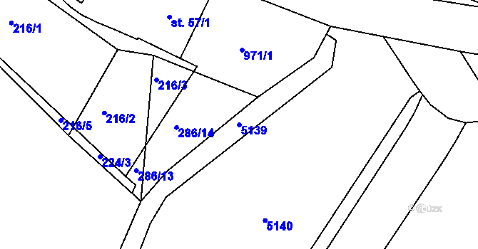 Parcela st. 5139 v KÚ Petrůvky, Katastrální mapa