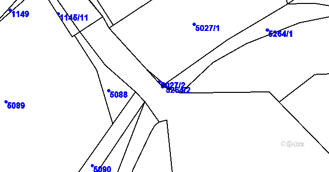Parcela st. 5264/2 v KÚ Petrůvky, Katastrální mapa