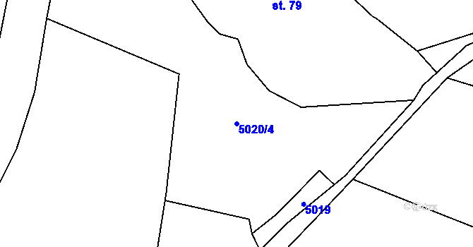 Parcela st. 5020/4 v KÚ Petrůvky, Katastrální mapa