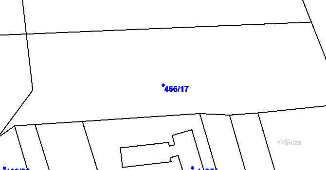 Parcela st. 466/17 v KÚ Petříkov u Velkých Popovic, Katastrální mapa