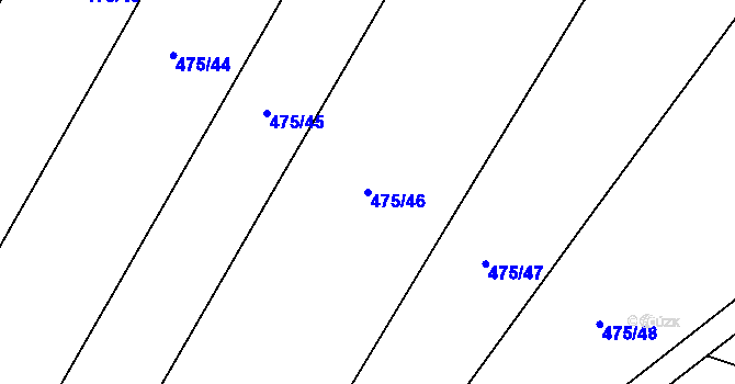 Parcela st. 475/46 v KÚ Petříkov u Velkých Popovic, Katastrální mapa