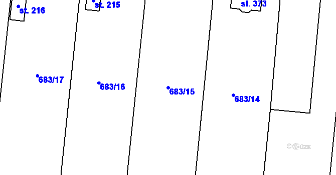 Parcela st. 683/15 v KÚ Petříkov u Velkých Popovic, Katastrální mapa