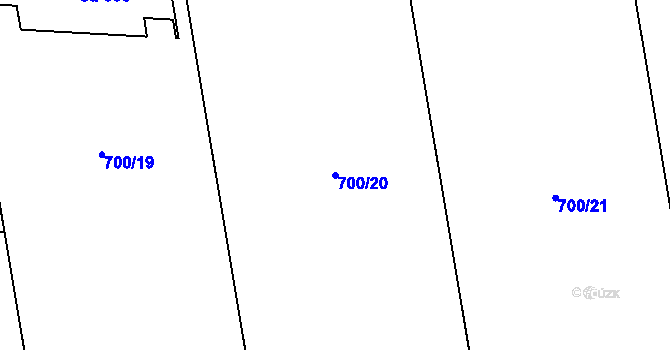 Parcela st. 700/20 v KÚ Petříkov u Velkých Popovic, Katastrální mapa