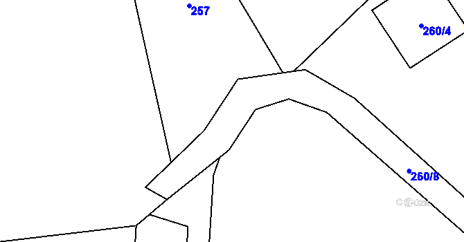 Parcela st. 260/7 v KÚ Mozolov, Katastrální mapa