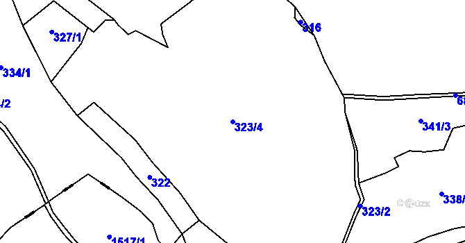Parcela st. 323/4 v KÚ Mozolov, Katastrální mapa