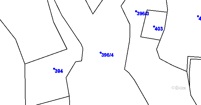 Parcela st. 396/4 v KÚ Mozolov, Katastrální mapa