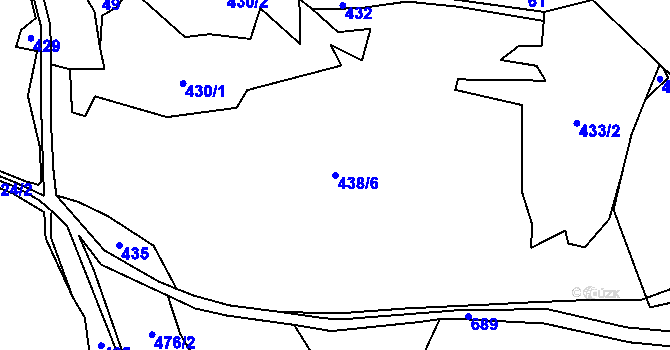 Parcela st. 438/6 v KÚ Mozolov, Katastrální mapa