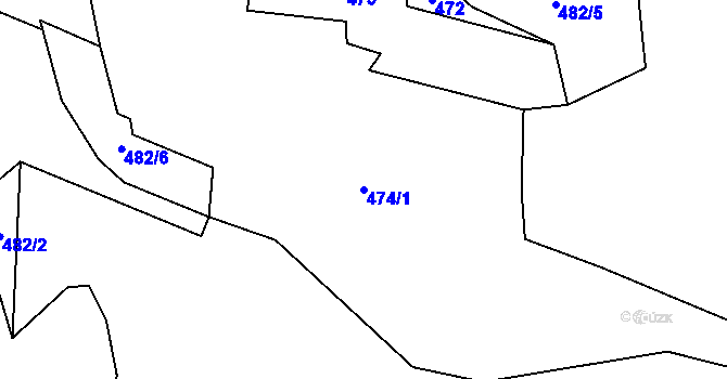 Parcela st. 474/1 v KÚ Mozolov, Katastrální mapa