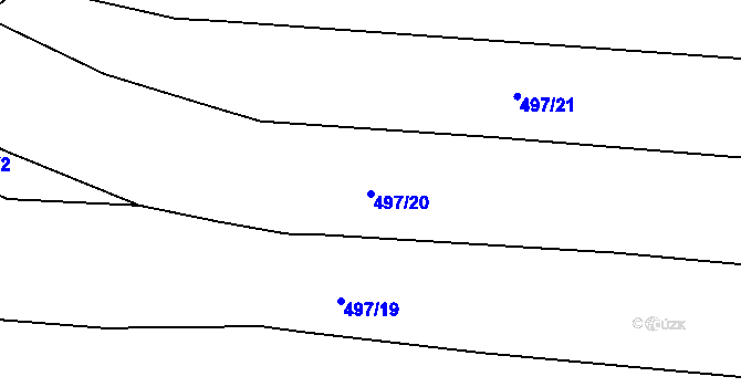 Parcela st. 497/20 v KÚ Mozolov, Katastrální mapa