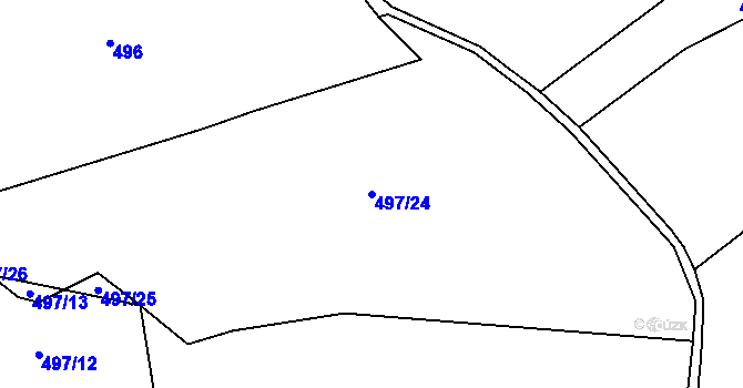 Parcela st. 497/24 v KÚ Mozolov, Katastrální mapa