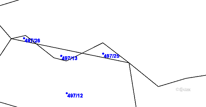 Parcela st. 497/25 v KÚ Mozolov, Katastrální mapa